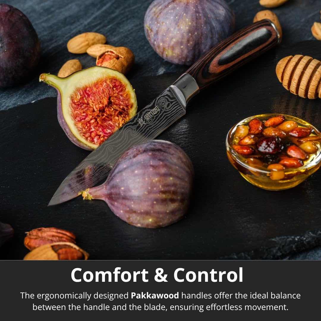 Yatoshi Knives 7-inch Santoku Knife, versatile prep for vegetables and proteins.