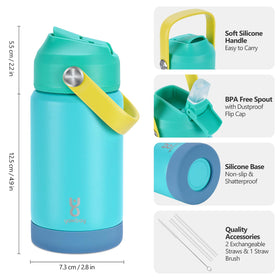 Yawbay blue straw-lid bottle for easy sipping during activities