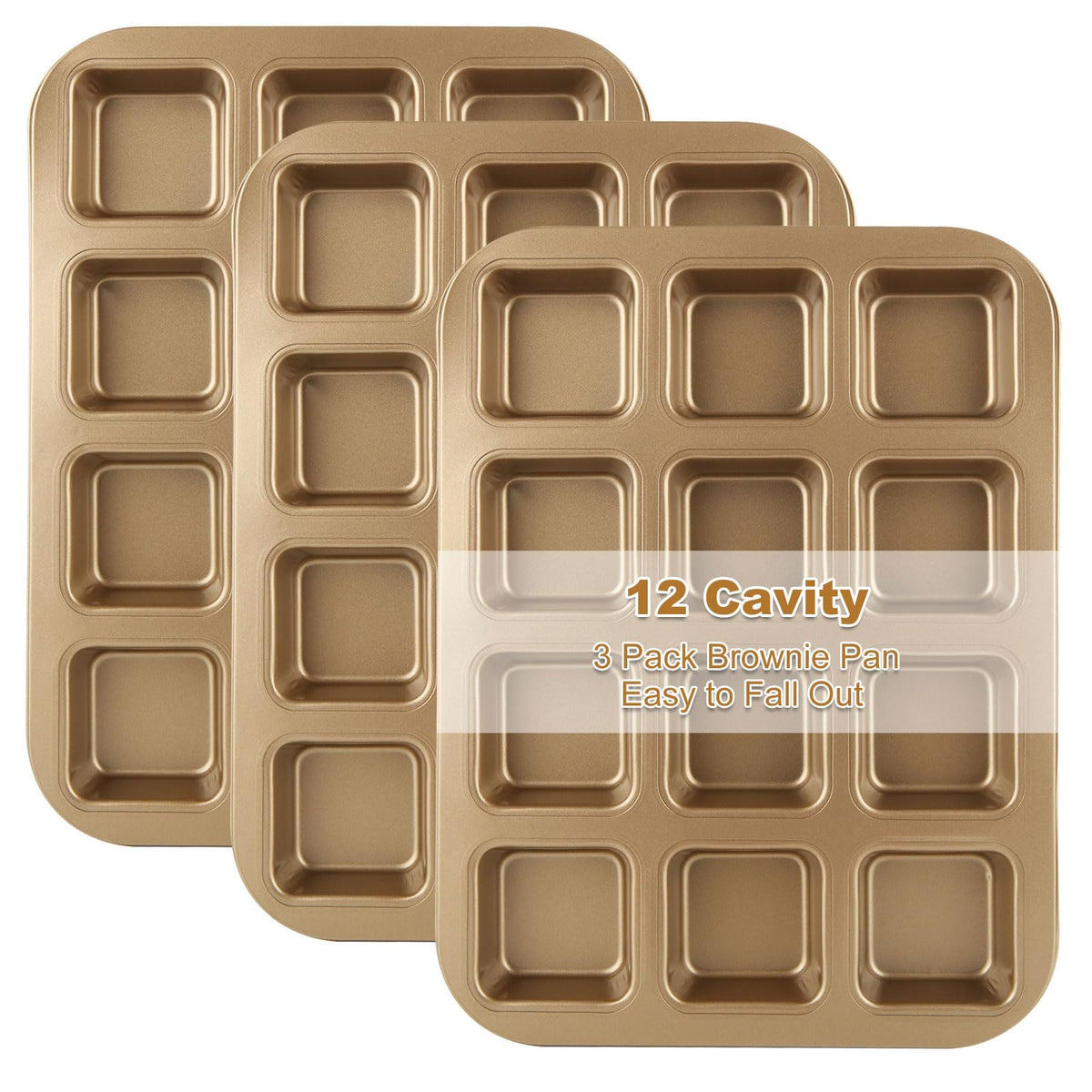 YAYODS brownie pan with dividers for 12 treats, even baking.