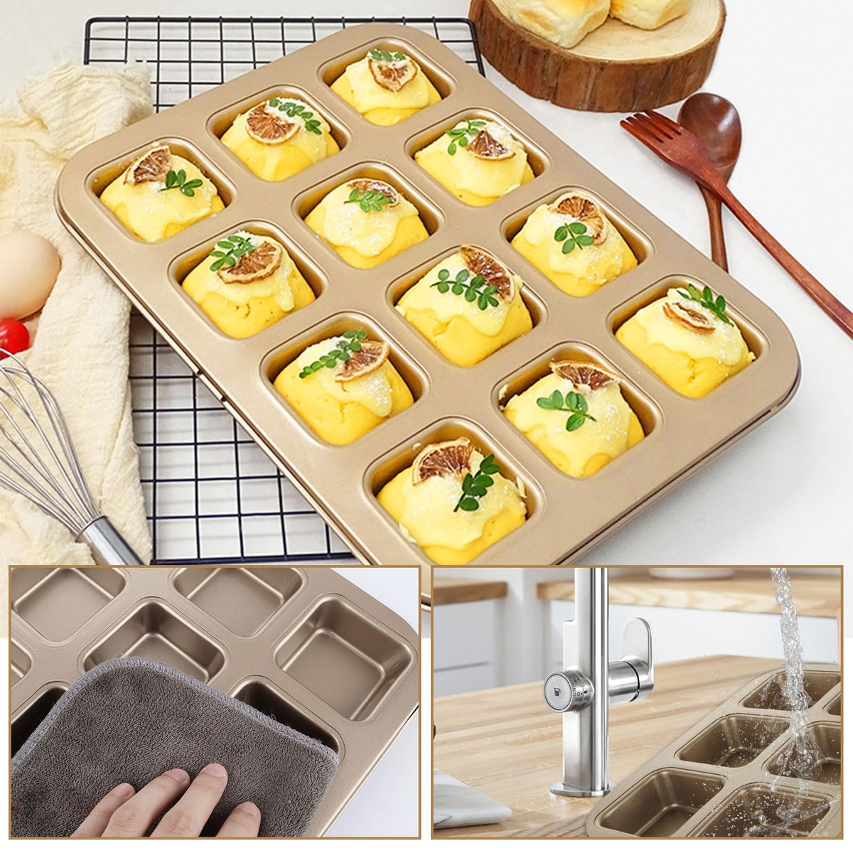 YAYODS 3-pack set demonstrates compact 14in x 10.5in pan.