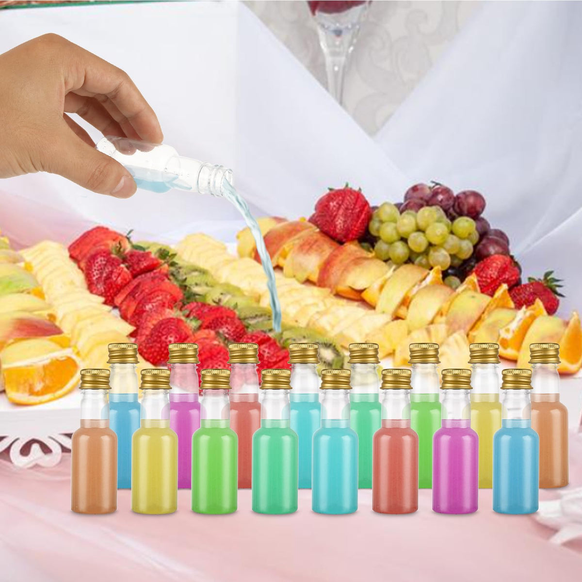YAYODS wedding favor bottles ready for personalized fills.