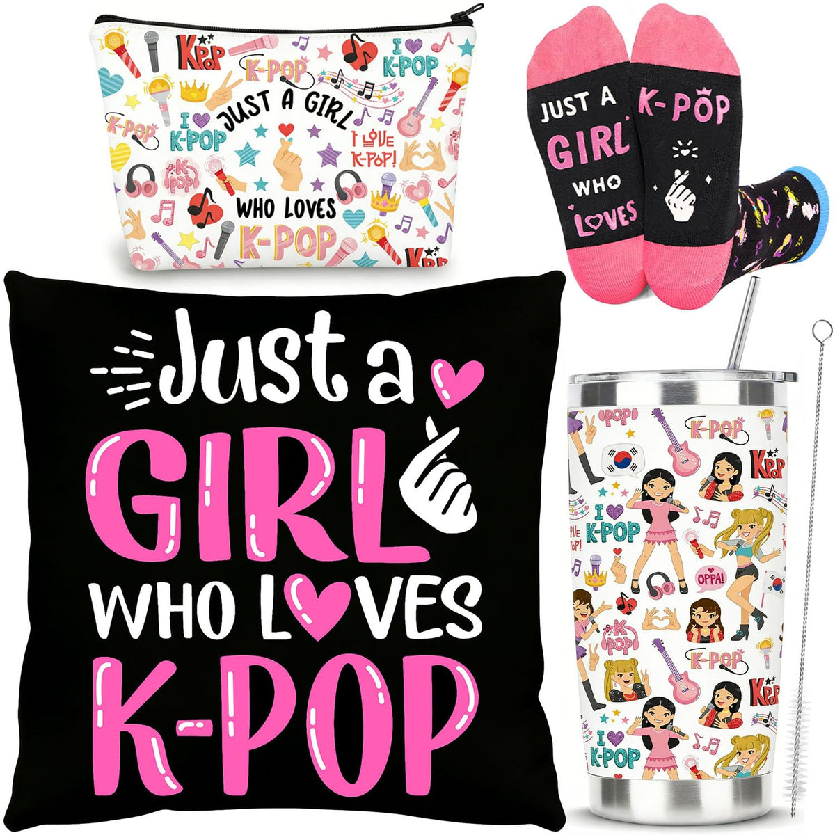 Yaztops Kpop Gift Set 20oz tumbler with double-wall insulation for hot or cold drinks