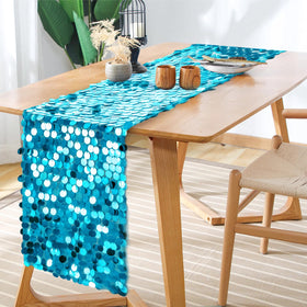 Yblut big sequin runner drapes smoothly across the table for weddings