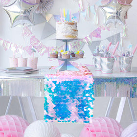 Yblut durable polyester with densely woven sequins resists wear while staying lightweight.