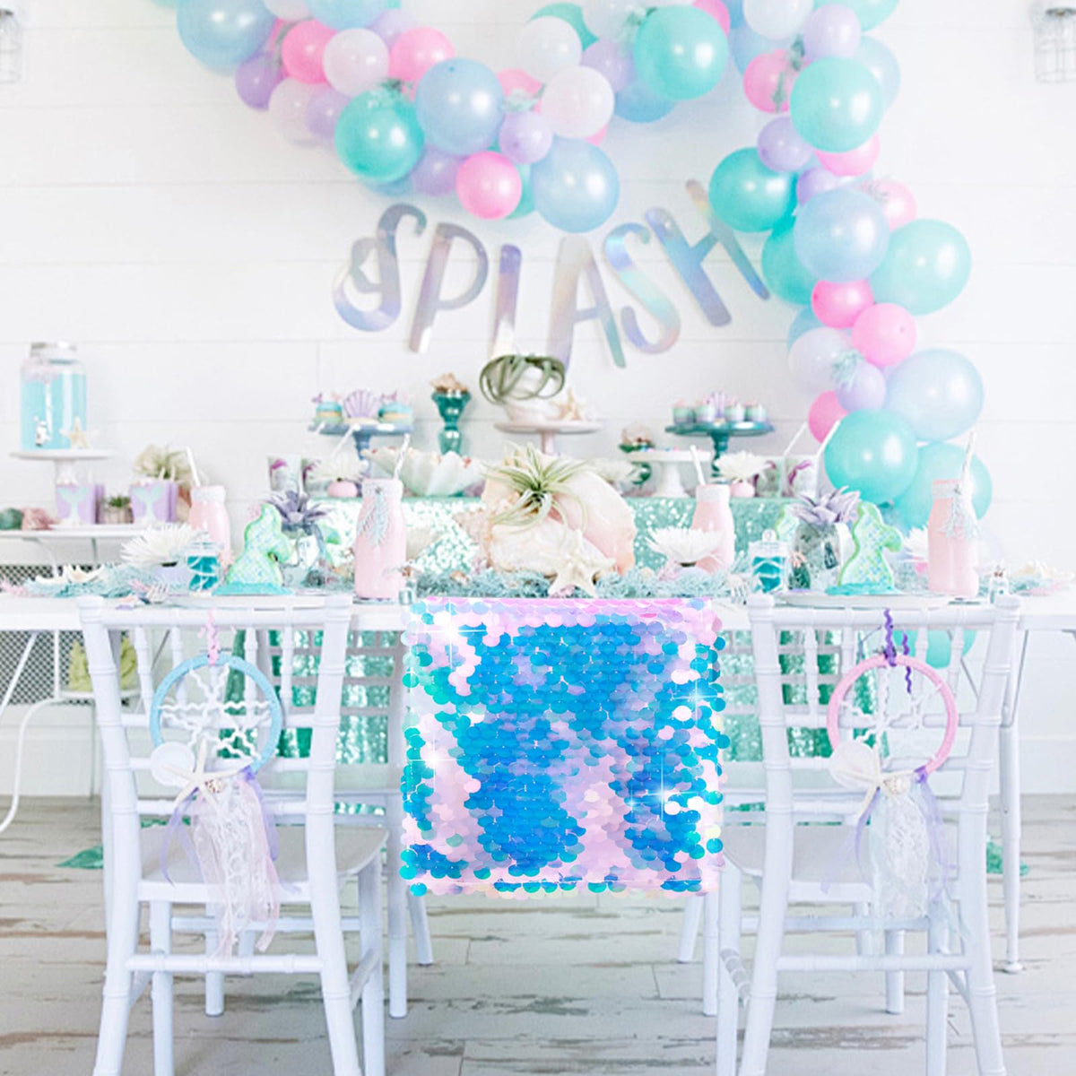 Yblut easy-care table runner cleans gently and air dries for quick party prep.
