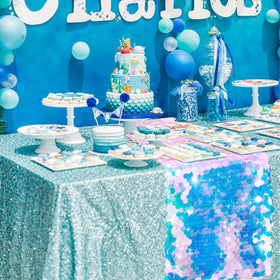 Yblut multicolor sequin runner elevates table sparkle for celebrations.