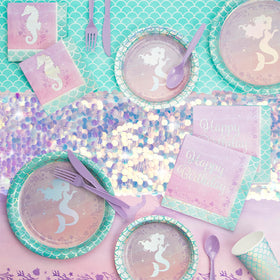Yblut mermaid tail table runner enhances wedding decor with radiant sequin texture.