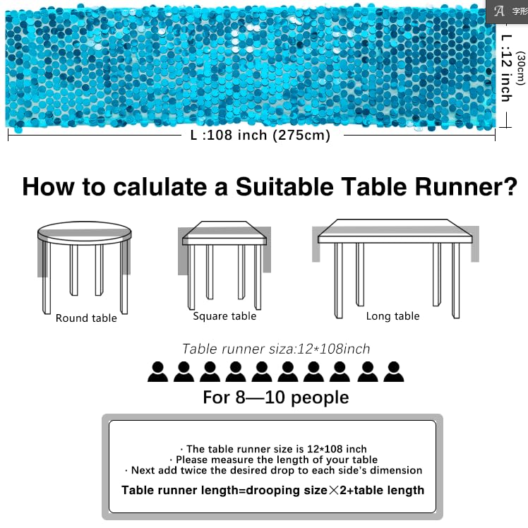 Yblut turquoise sequin decor elevates Christmas and holiday tables