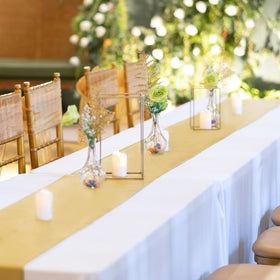 Yblut soft durable satin fabric provides smooth, long-lasting decor.
