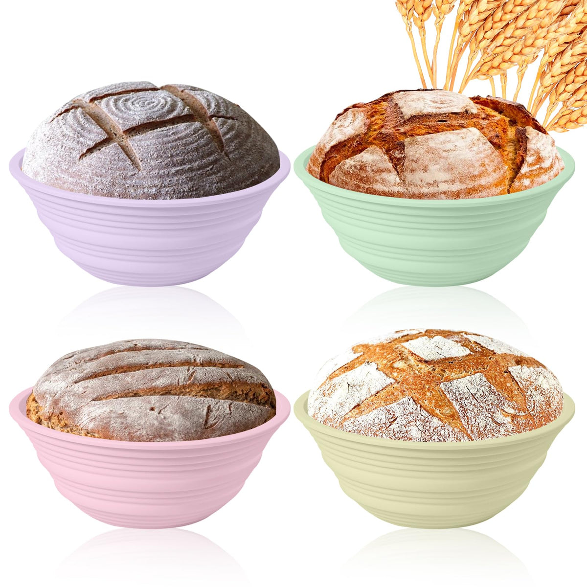 Ycgcp silicone banneton foldable design for easy storage and reliable dough proofing