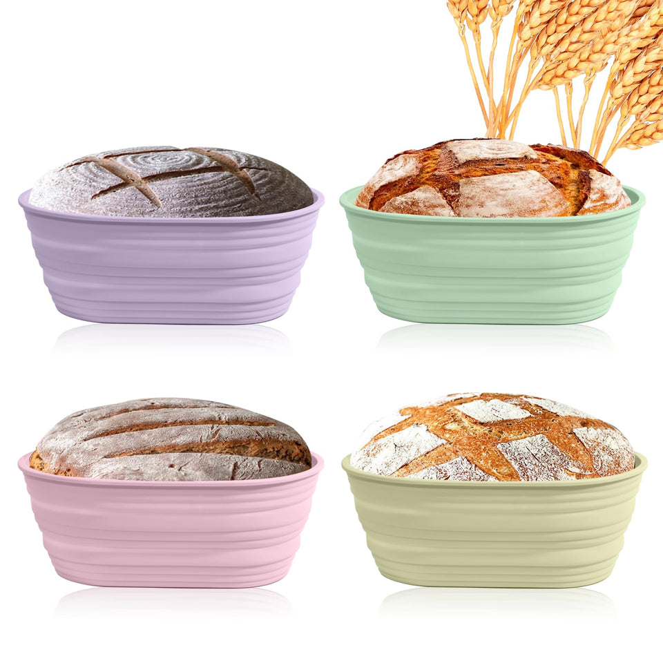 Ycgcp silicone banneton foldable 10-inch, easy-release for shaping artisanal loaves.