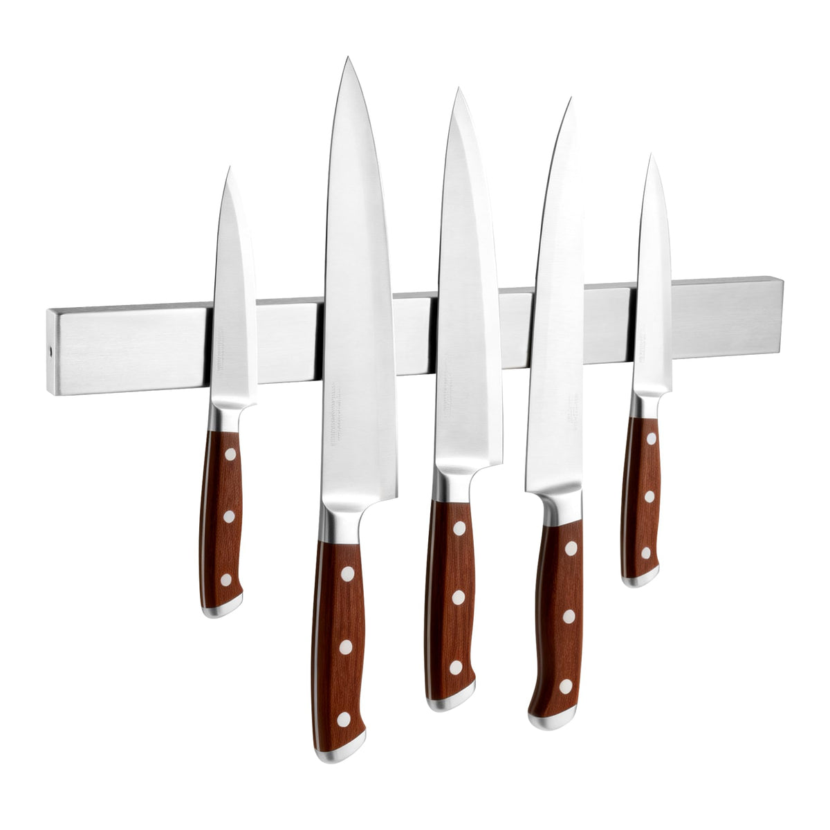 YC Kitchen magnetic knife strip on wall for secure blade storage and easy access