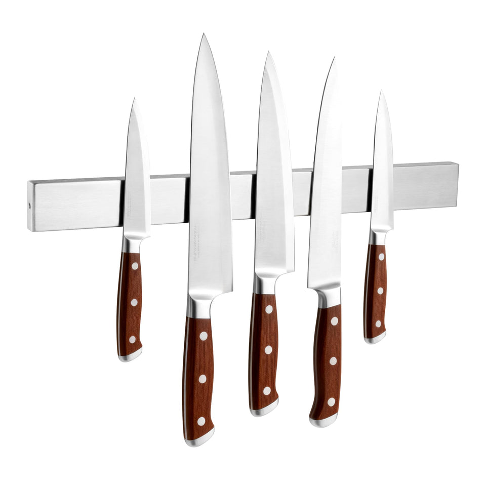 YC Kitchen magnetic knife strip on wall for secure blade storage and easy access