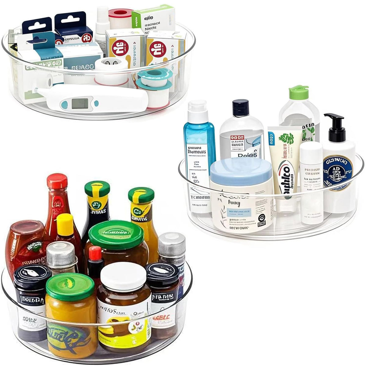 YCLADEC lazy Susan 11.5-inch turntable shows spices neatly for easy access.