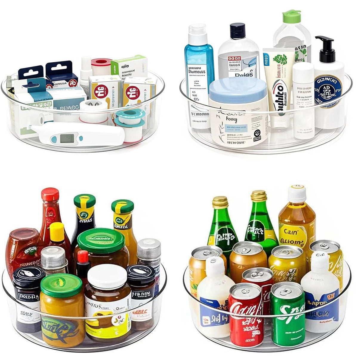 YCLADEC Lazy Susan 11.5 inch turntable pantry spice rack for easy reach.
