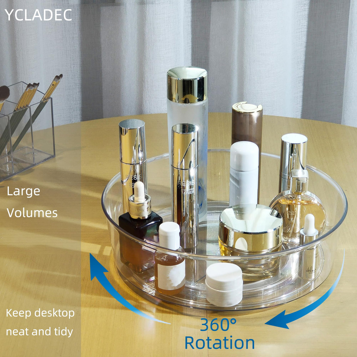 YCLADEC spice rack rotation enables quick pantry reach and decluttered countertops.