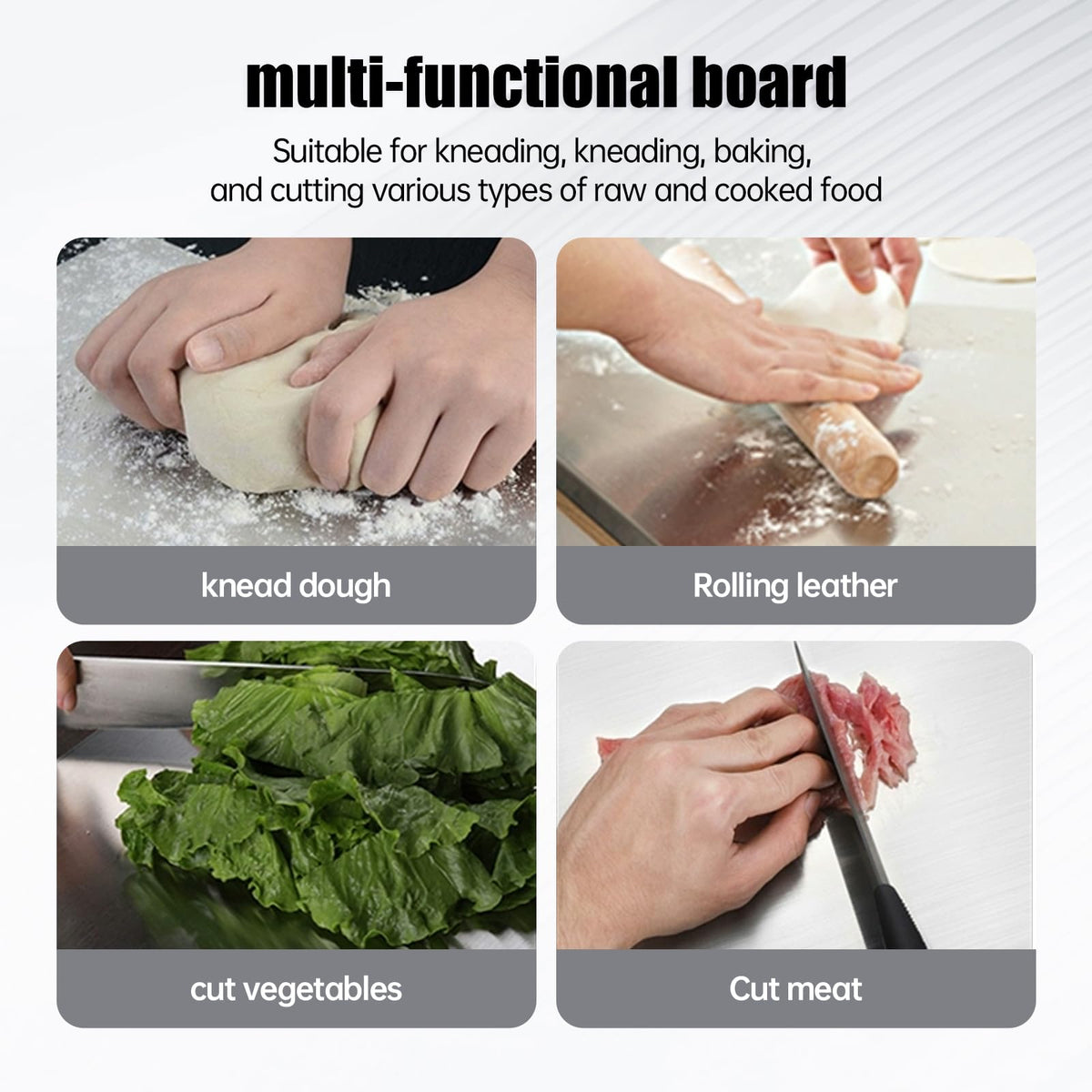 YCWSPEMR cutting board with lip-stability ensuring secure chopping on busy kitchen counters.