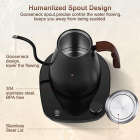 YDDZZM gooseneck kettle interior stainless steel for clean water.