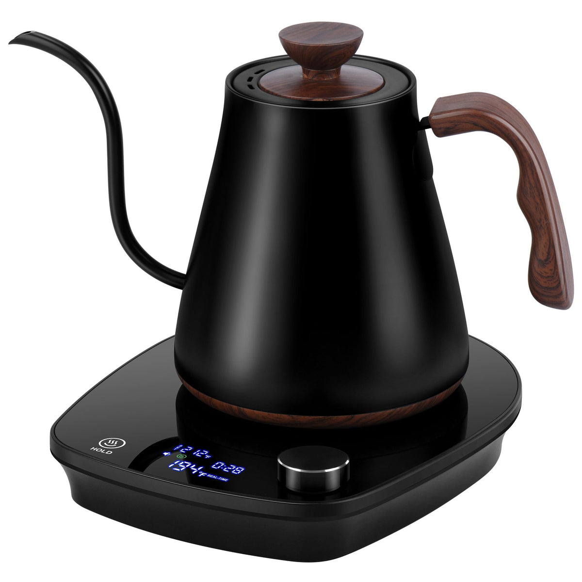 The YDDZZM gooseneck kettle ideal for pour-over brewing with precise temperature control.