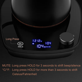YDDZZM gooseneck kettle features a wood-like handle for a classic look.
