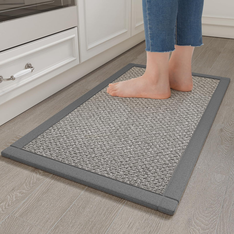 YDKGL anti-fatigue kitchen rug with soft cushioning supports comfort while cooking.
