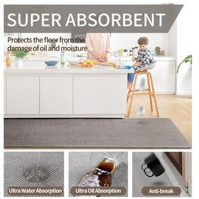 YDKGL anti-slip rubber back helps grip smooth floor surfaces