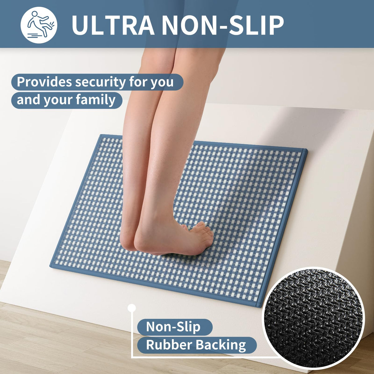 YDKGL rug with durable wrapped edges for high-traffic kitchens