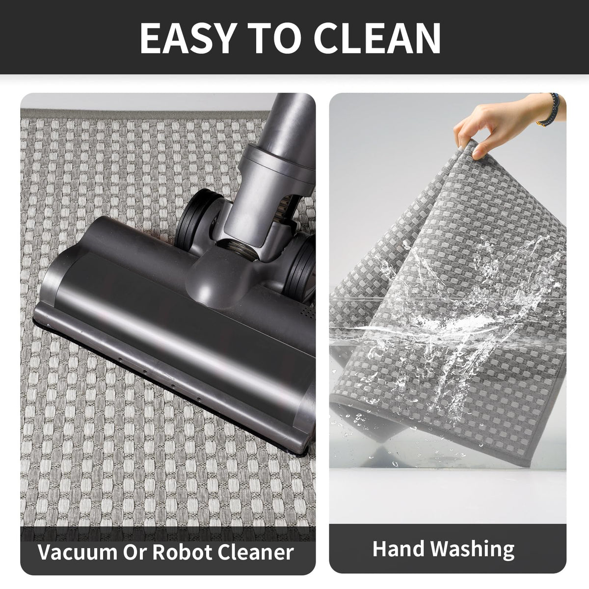 YDKGL waterproof rubber backing helps prevent moisture damage on the floor.