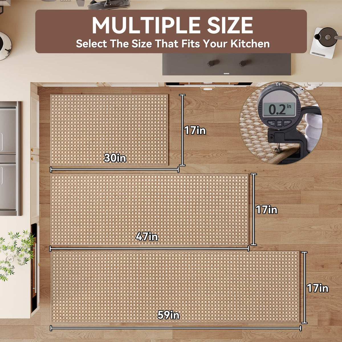 YDKGL absorbent woven surface captures spills quickly on the mat