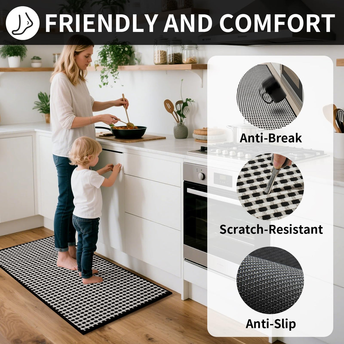 YDKGL chenille braided surface provides soft comfort underfoot.
