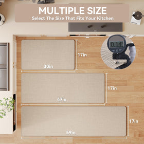 YDKGL soft imitation linen kitchen mat adds comfortable underfoot feel.