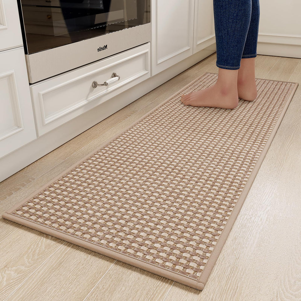 YDKGL kitchen rug with non-slip backing keeps floors dry and safe while cooking.