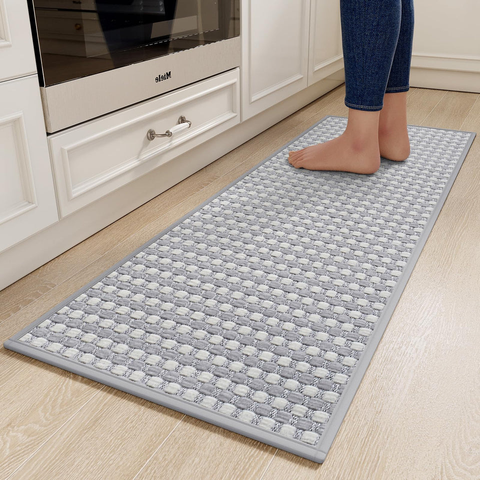 YDKGL kitchen rug with non-slip backing keeps your floor safe during cooking.