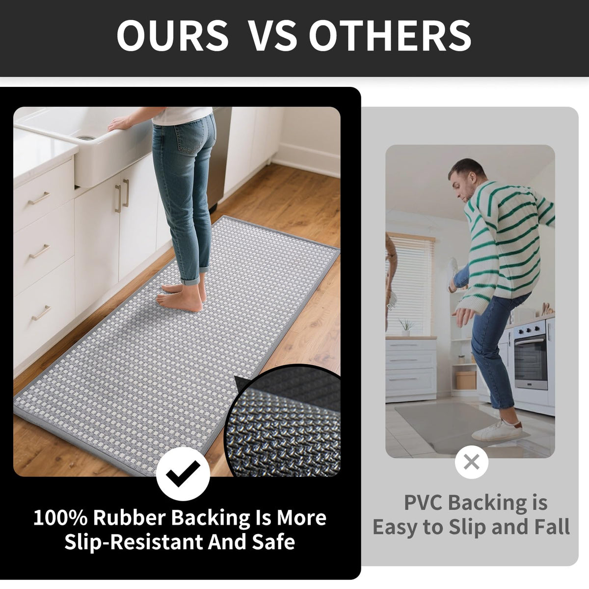 YDKGL gray 17x47 runner keeps high-traffic areas organized and protected.