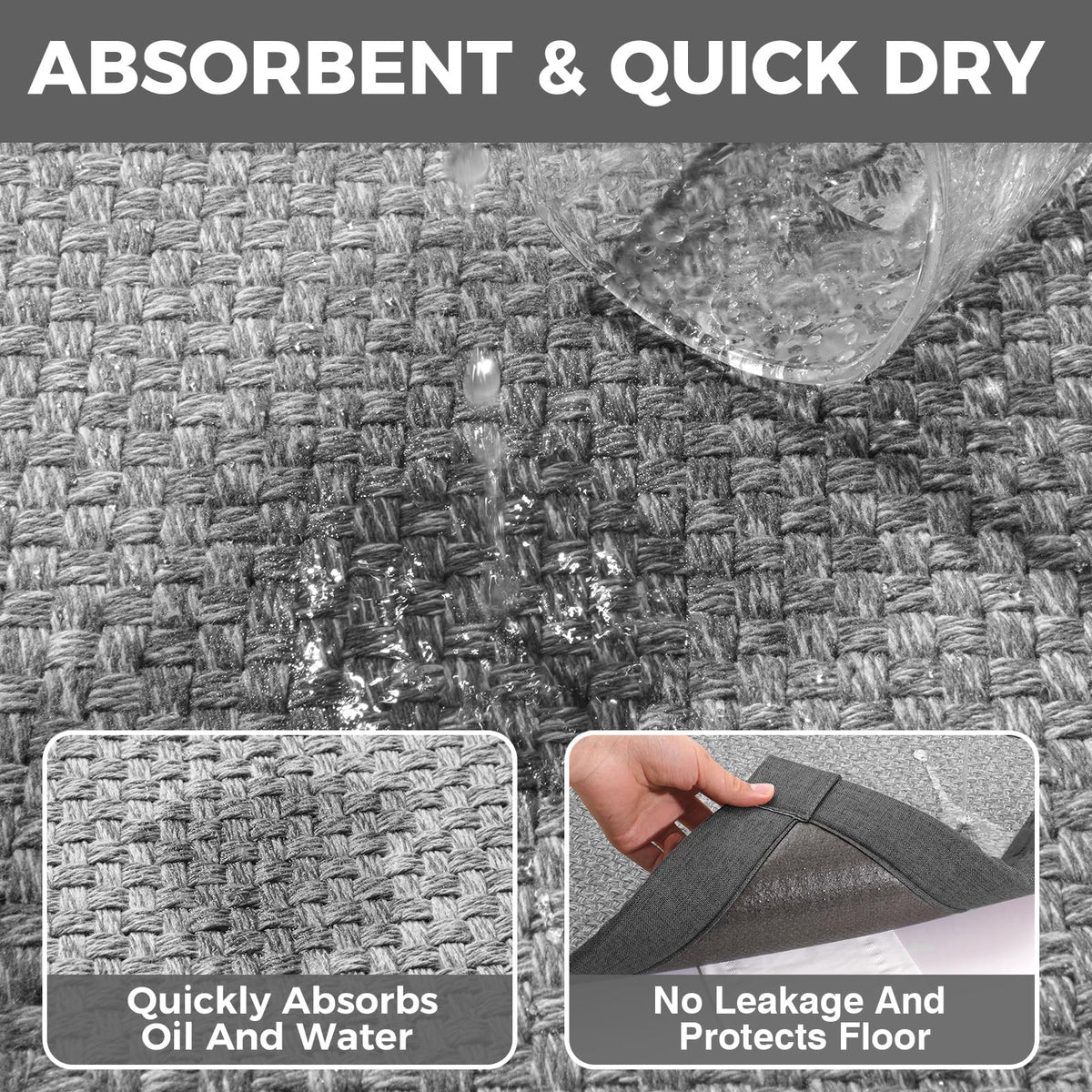 YDKGL kitchen mat for sink area offers safe, non-slip coverage.