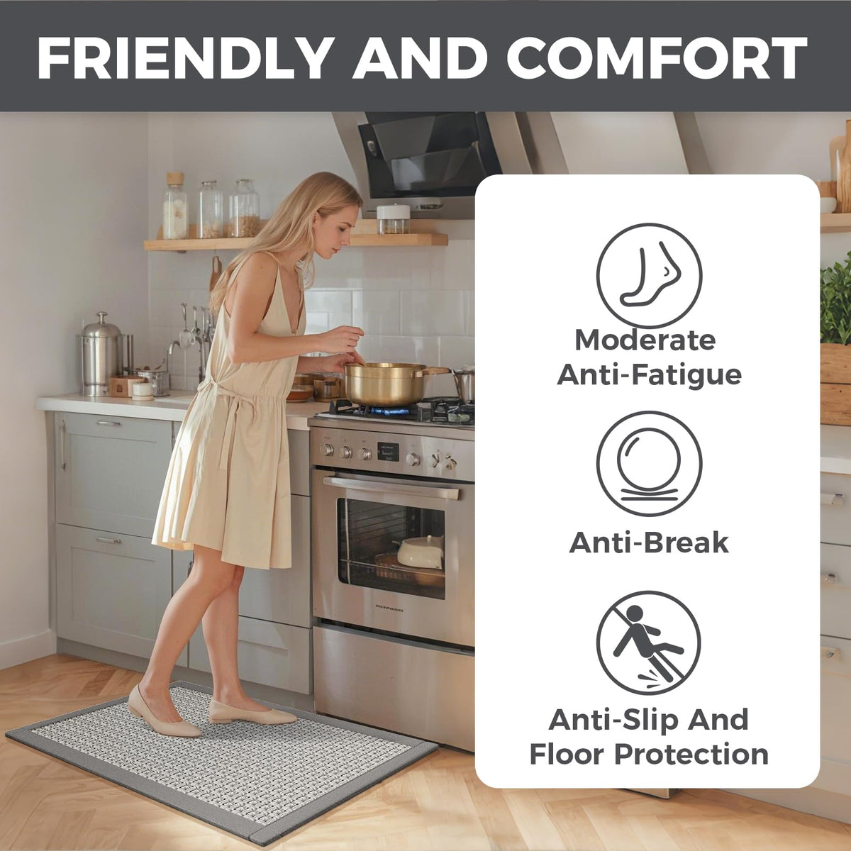 YDKGL quick-drying woven rug absorbs spills and moisture for cleaner floors.