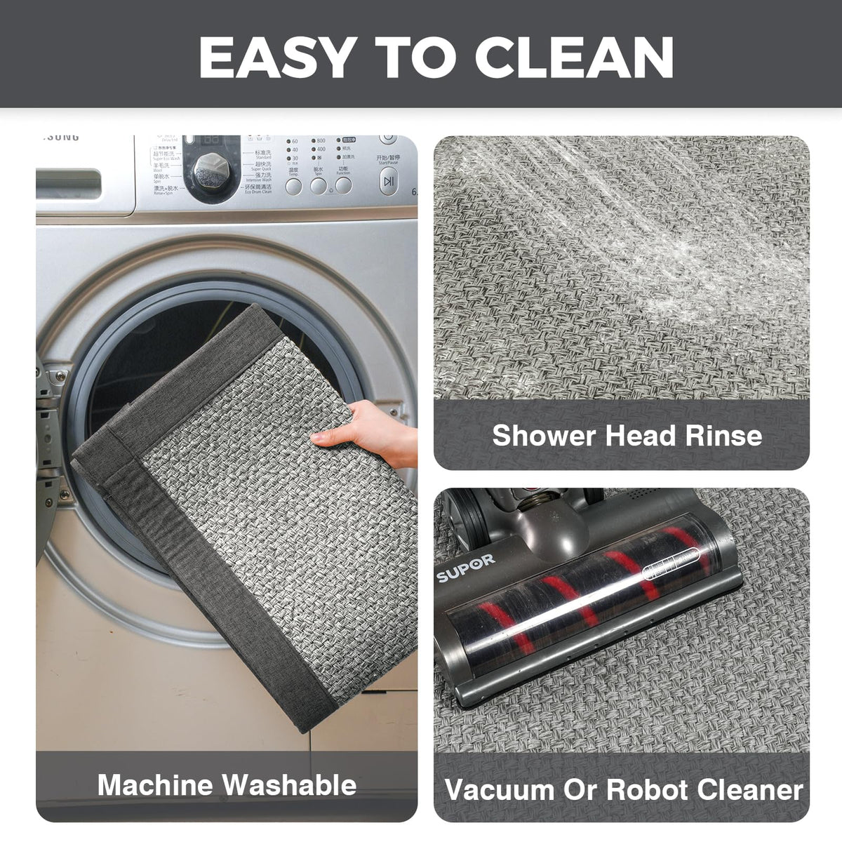 YDKGL rustic gray kitchen mat adds simple, timeless style.