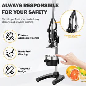 YDXHXH non-slip base stabilizes the juicer during vigorous pressing