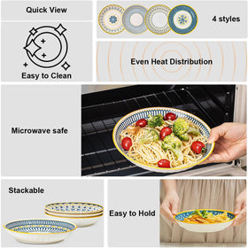 Yeacccng pasta bowls safe for oven use with lead-free glaze.