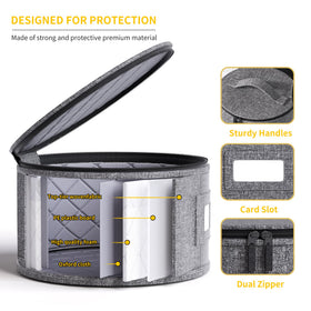 YearningHome multi-size dish cases organize plates and mugs securely.