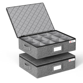 YearningHome cup storage box with hard shell protects mugs during moving.