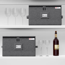 YearningHome grey storage box helps quick identification of contents.