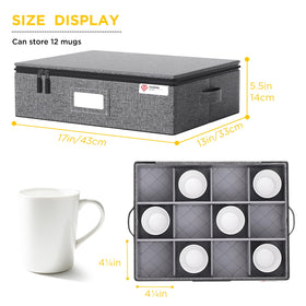 YearningHome mug storage box with 12-piece capacity for mugs.