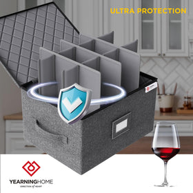 YearningHome reinforced handle and sturdy zipper for easy glassware transport