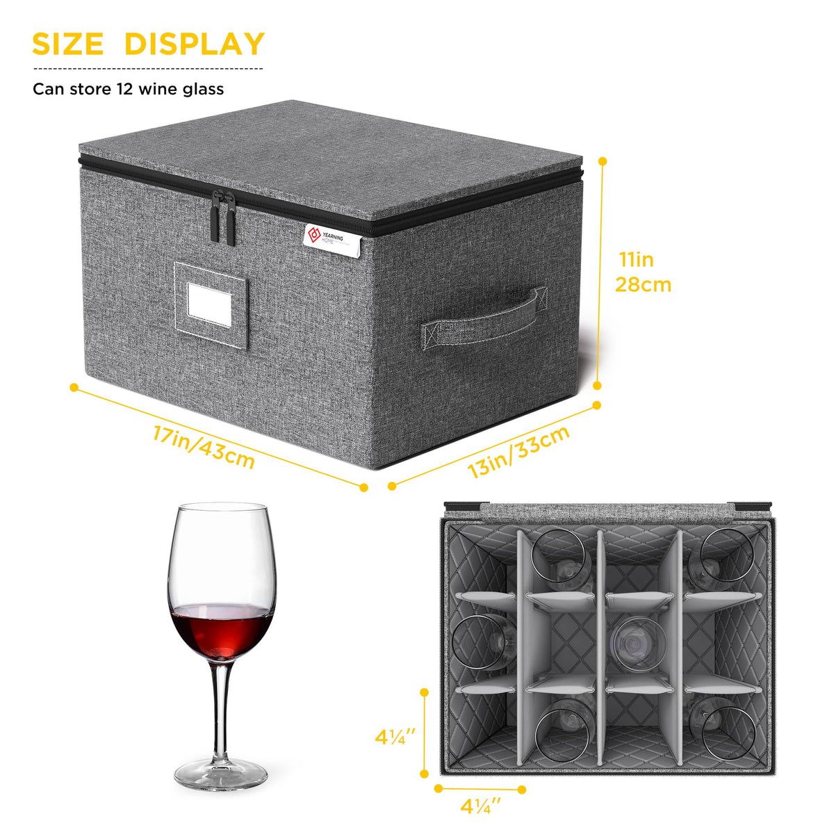 YearningHome hard-shell top enables stackable stemware storage