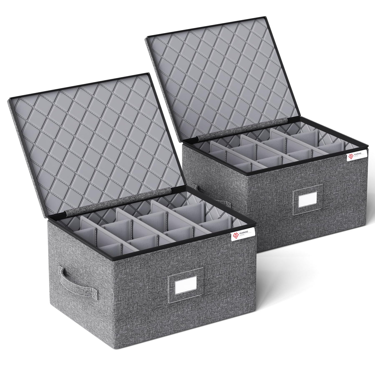 YearningHome hard-shell wine glass storage box protects 12 stems during transport.