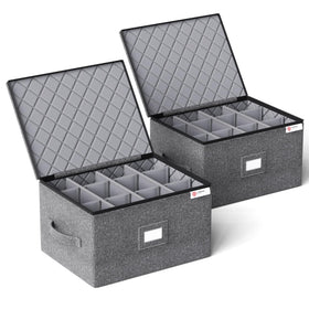 YearningHome hard-shell wine glass storage box protects 12 stems during transport.
