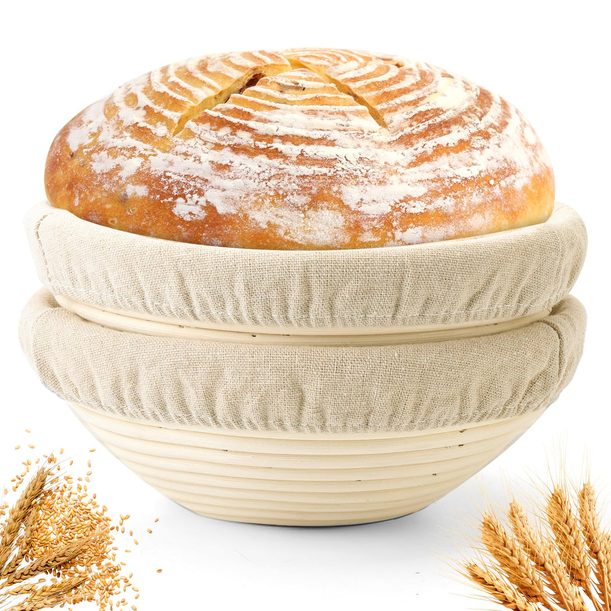 Yeatruojeet banneton bread proofing basket 10-inch round for even dough shaping