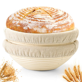 Yeatruojeet banneton bread proofing basket 10-inch round for even dough shaping