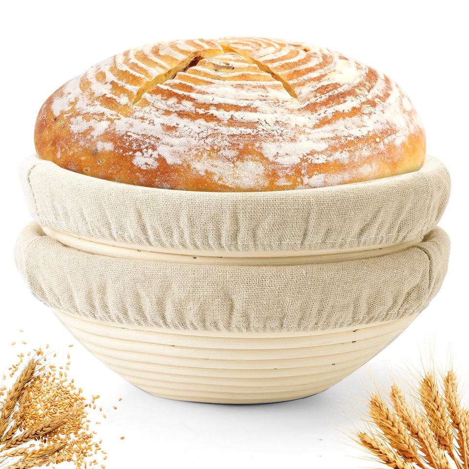 Yeatruojeet banneton bread proofing basket 10-inch round for even dough shaping